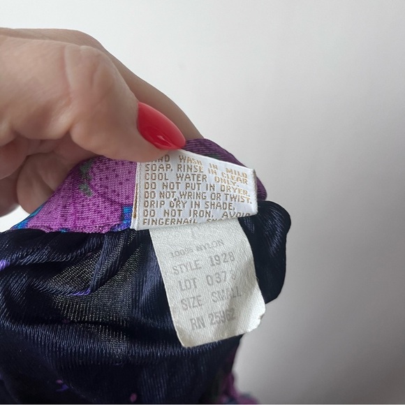 Vintage 80s Sirena Purple Floral Wrap Midi Skirt S - Picture 3 of 4